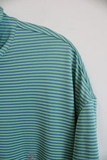 Izod Green and Blue Striped Golf Shirt | XL