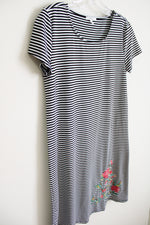 Maurices Black Striped Embroidered Bottom dress | XS