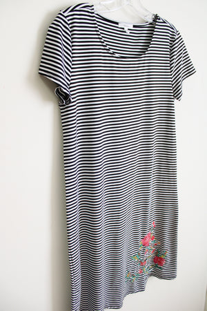 Maurices Black Striped Embroidered Bottom dress | XS