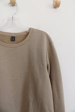 Tan Fleece Lined Crewneck Sweatshirt | XL
