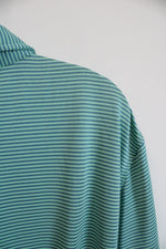 Izod Green and Blue Striped Golf Shirt | XL