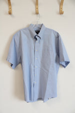Land's End Blue Button Down Short-Sleeved Shirt | L