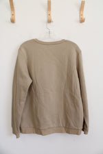 Tan Fleece Lined Crewneck Sweatshirt | XL