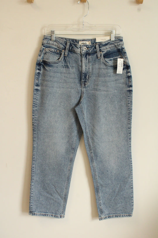NEW Maurices Edgely Slim Cropped Jeans with Rhinestones | 10