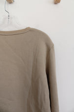 Tan Fleece Lined Crewneck Sweatshirt | XL