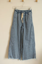 NEW AERIE Lightweight Denim Wide Leg Drawstring Pants | XS-S
