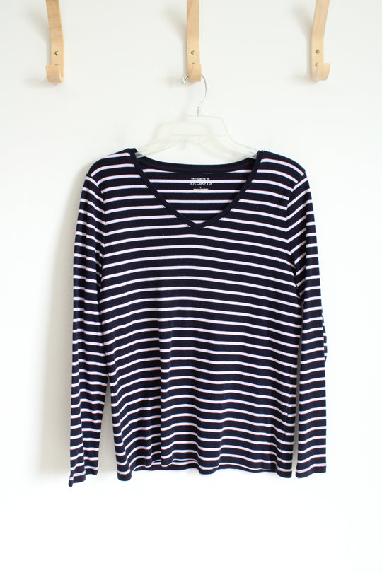 Talbots Blue and White Striped Tee | L