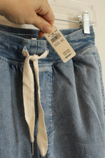 NEW AERIE Lightweight Denim Wide Leg Drawstring Pants | XS-S