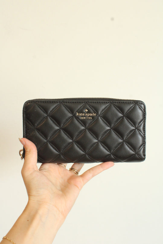 Kate Spade Quilted Leather Black Wallet