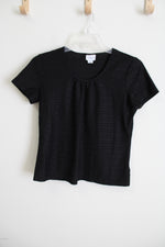 Jaclyn Smith Black Textured Shirt | M