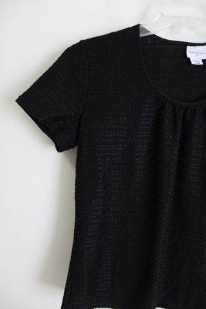 Jaclyn Smith Black Textured Shirt | M
