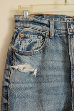 American Eagle Light Wash Distressed Straight Leg Jeans | 00