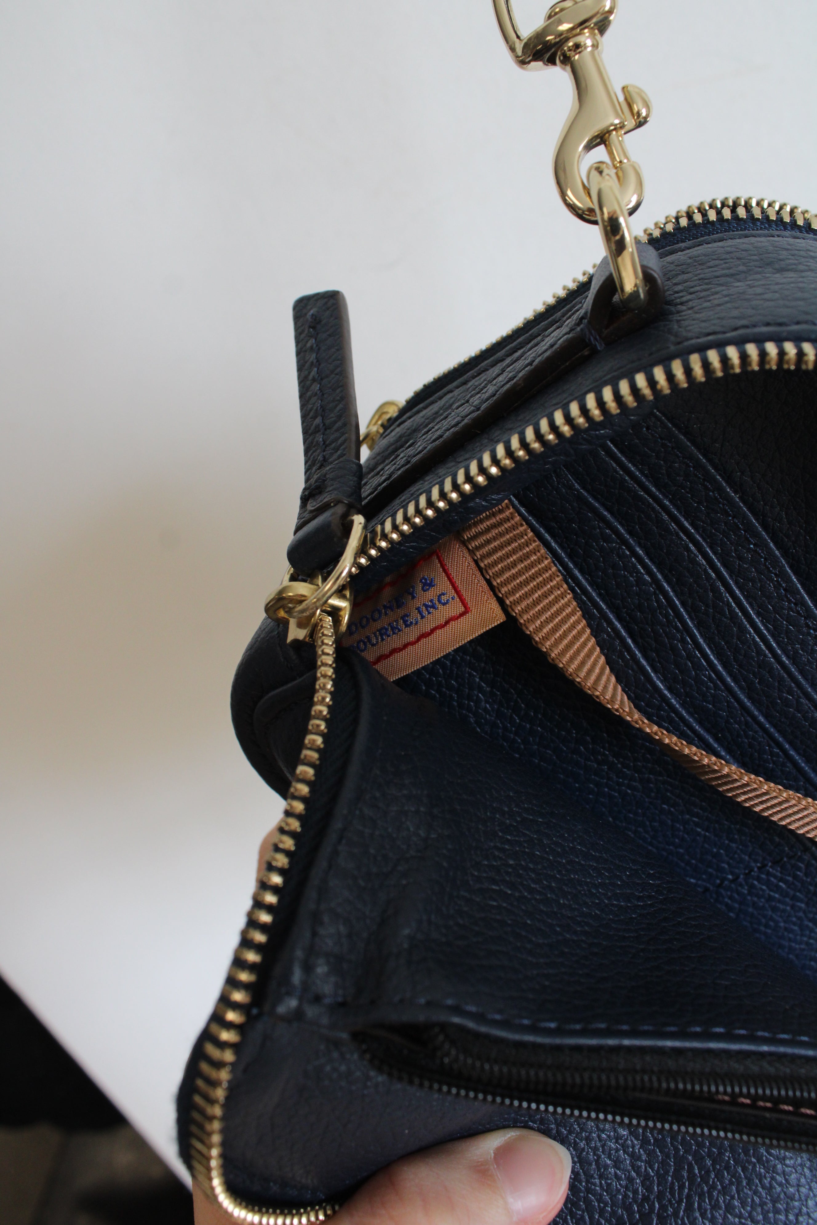 Dooney & Bourke Belvedere Ambler Navy Blue Pebble Grain Crossbody Bag