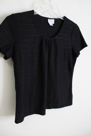 Jaclyn Smith Black Textured Shirt | M