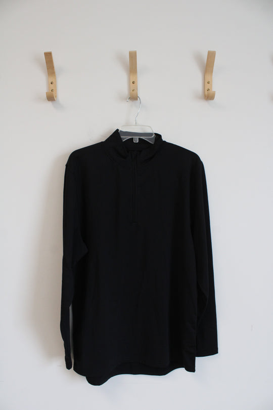 Kombi Black Polyester Quarterzip Jacket | XL