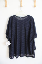 NEW Sag Harbor Navy Lace Cardigan & Tank Top Set | 1X