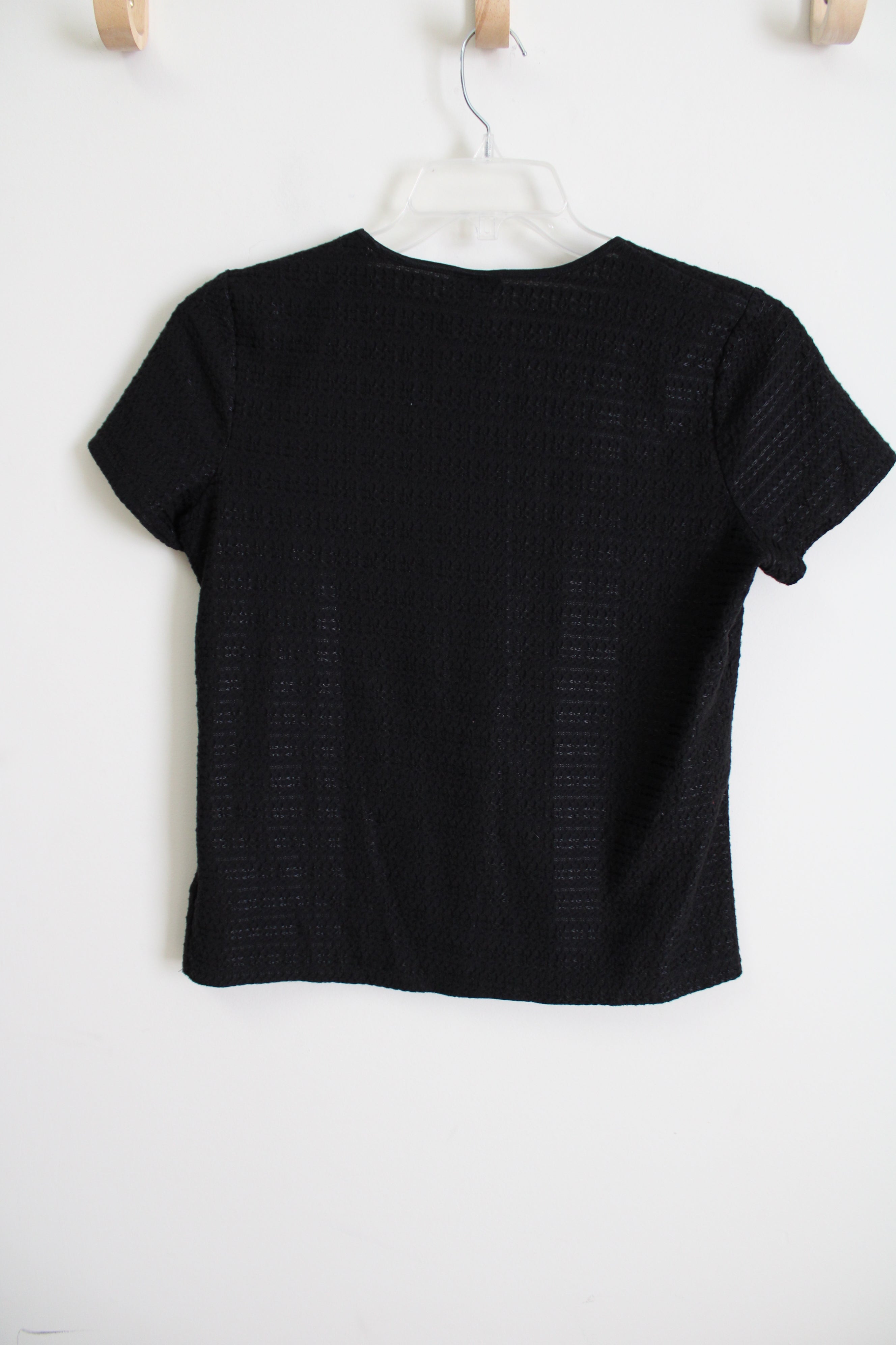 Jaclyn Smith Black Textured Shirt | M