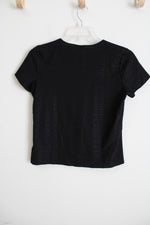 Jaclyn Smith Black Textured Shirt | M