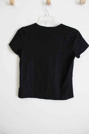 Jaclyn Smith Black Textured Shirt | M