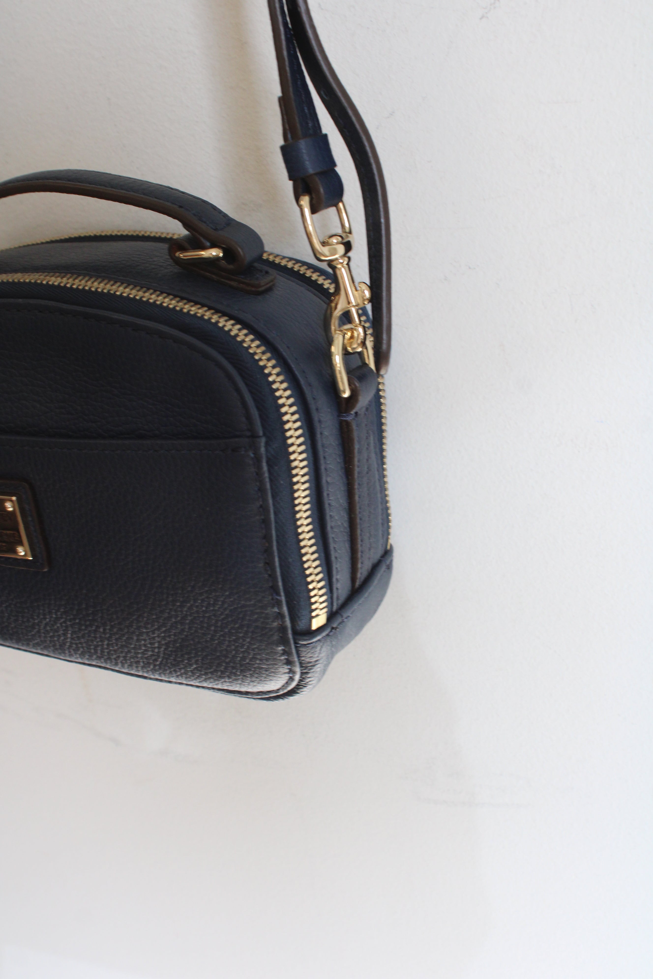 Dooney & Bourke Belvedere Ambler Navy Blue Pebble Grain Crossbody Bag