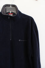 Champion Navy Blue Fleece 1/4 Zip Sweatshirt | L