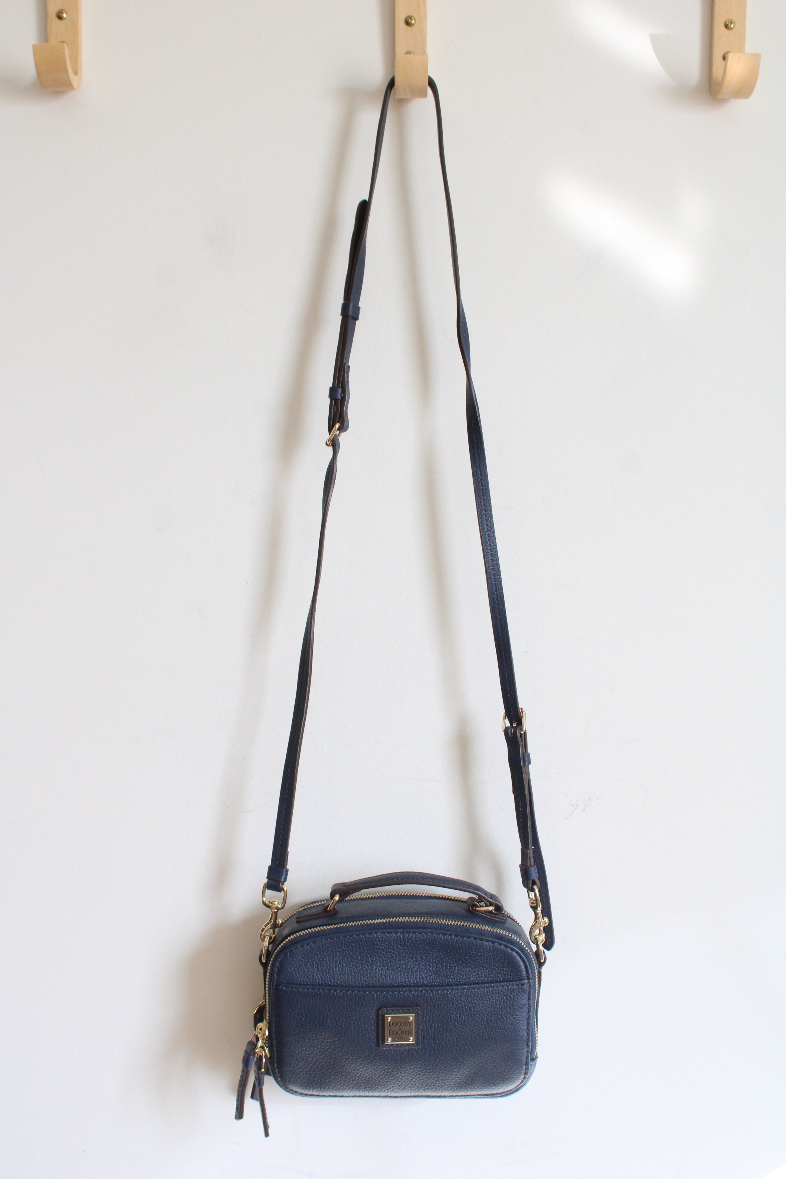 Dooney & Bourke Belvedere Ambler Navy Blue Pebble Grain Crossbody Bag