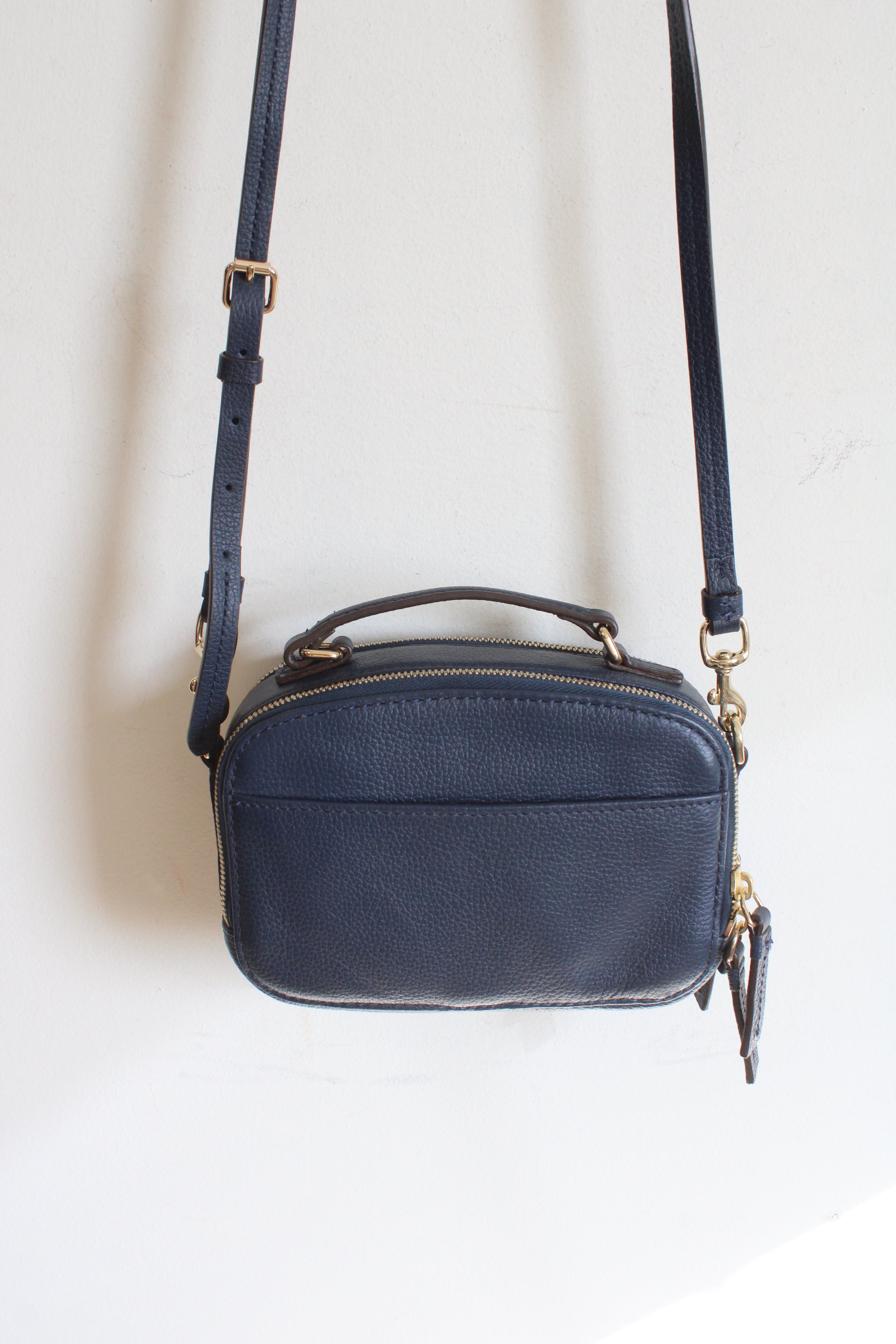 Dooney & Bourke Belvedere Ambler Navy Blue Pebble Grain Crossbody Bag