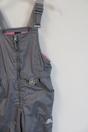 ZeroXposur Gray Fleece Lined Girls Snow Bib Pants | 10/12