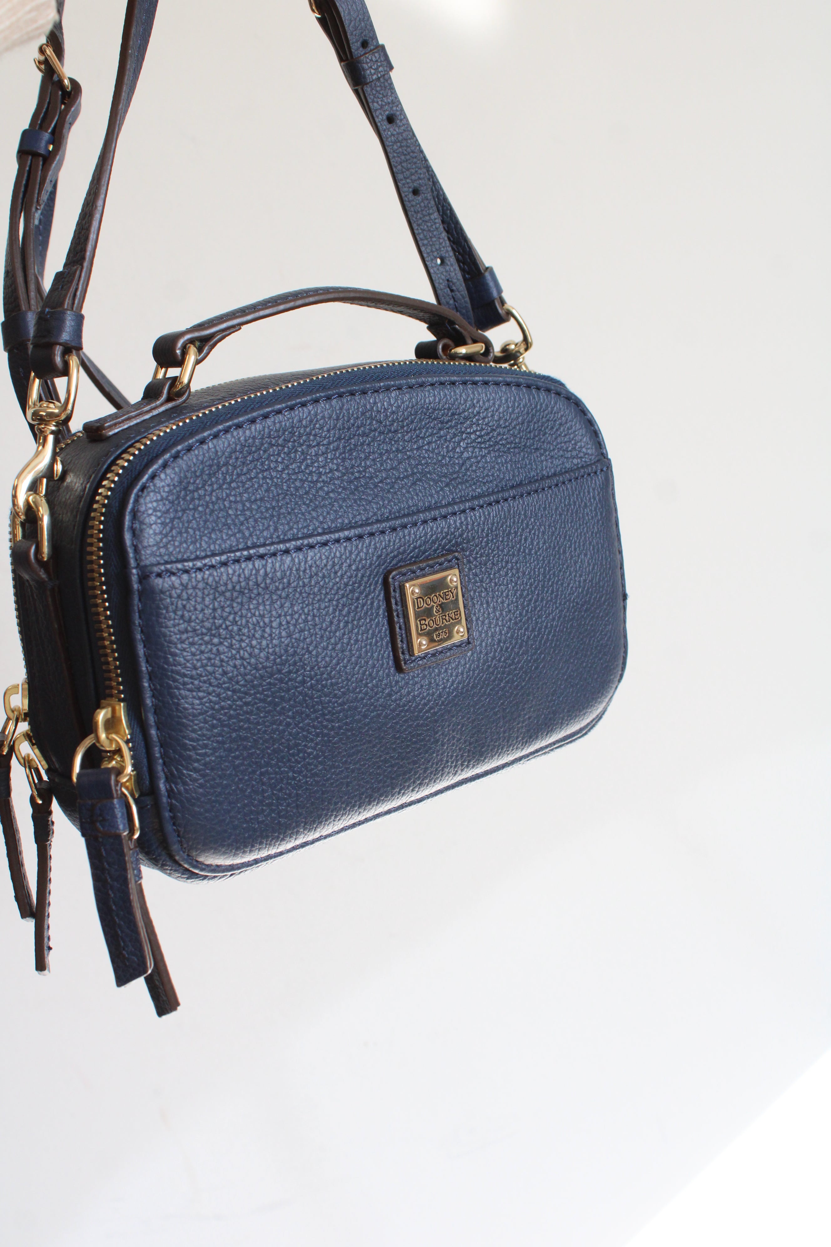 Dooney & Bourke Belvedere Ambler Navy Blue Pebble Grain Crossbody Bag