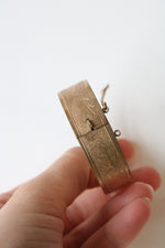 10K Gold Fill Art Deco Etched Bangle Bracelet