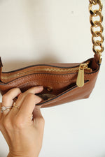 Michael Kors Brown Pebble Leather Crossbody Purse