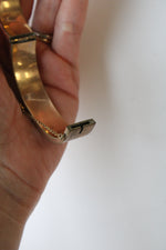 10K Gold Fill Art Deco Etched Bangle Bracelet