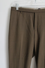 Gap Wool Blend Cropped Stretch Olive Green Trouser Pant | 6