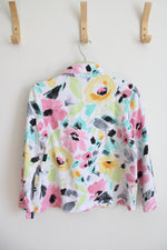 Alfred Dunner White Colorful Floral Lightweight Jacket | S Petite