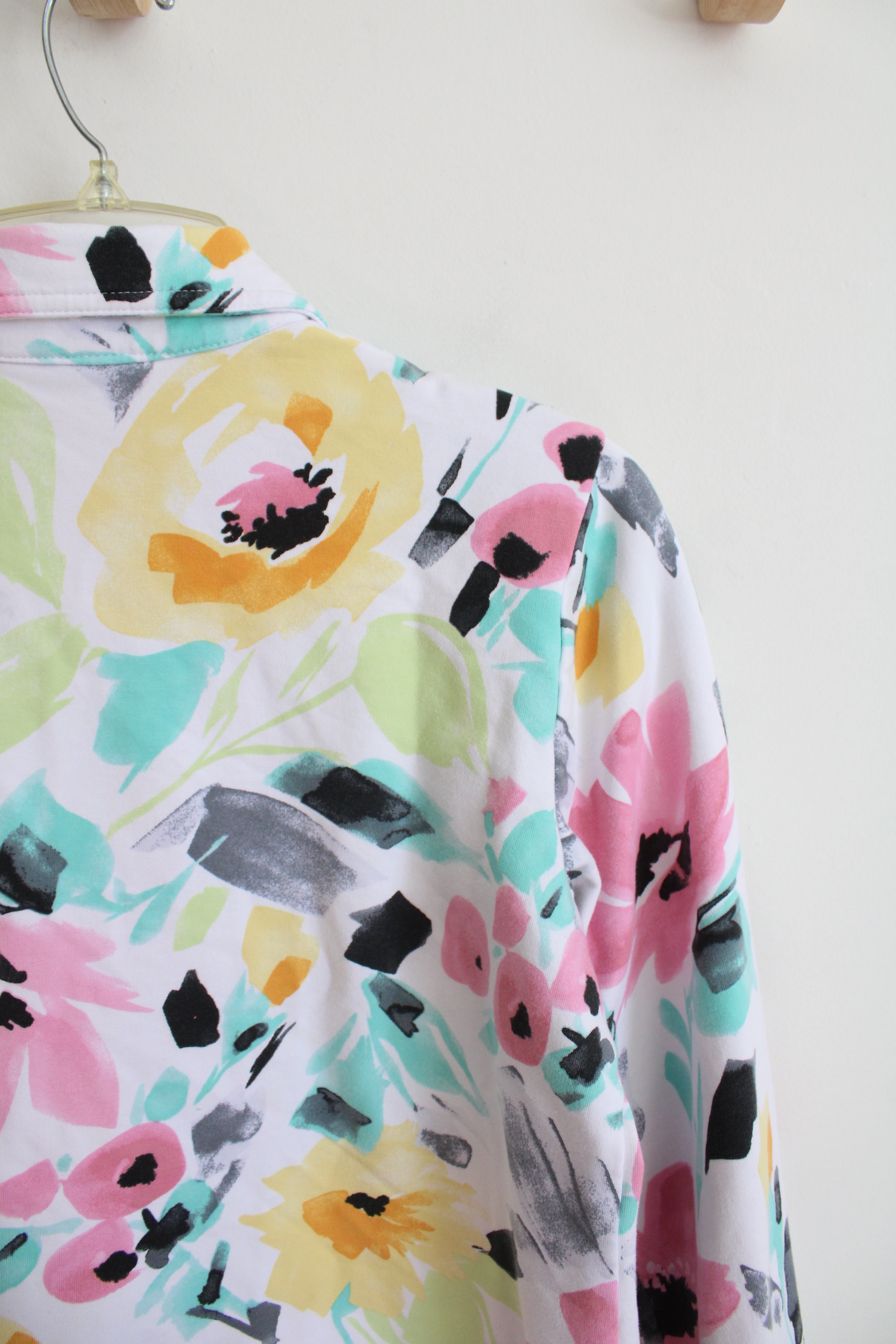 Alfred Dunner White Colorful Floral Lightweight Jacket | S Petite