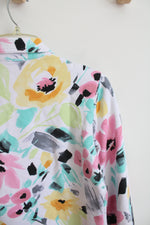 Alfred Dunner White Colorful Floral Lightweight Jacket | S Petite