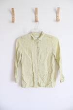 J.Jill Chartreuse Love Linen Button Down Top | XS Petite