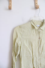 J.Jill Chartreuse Love Linen Button Down Top | XS Petite