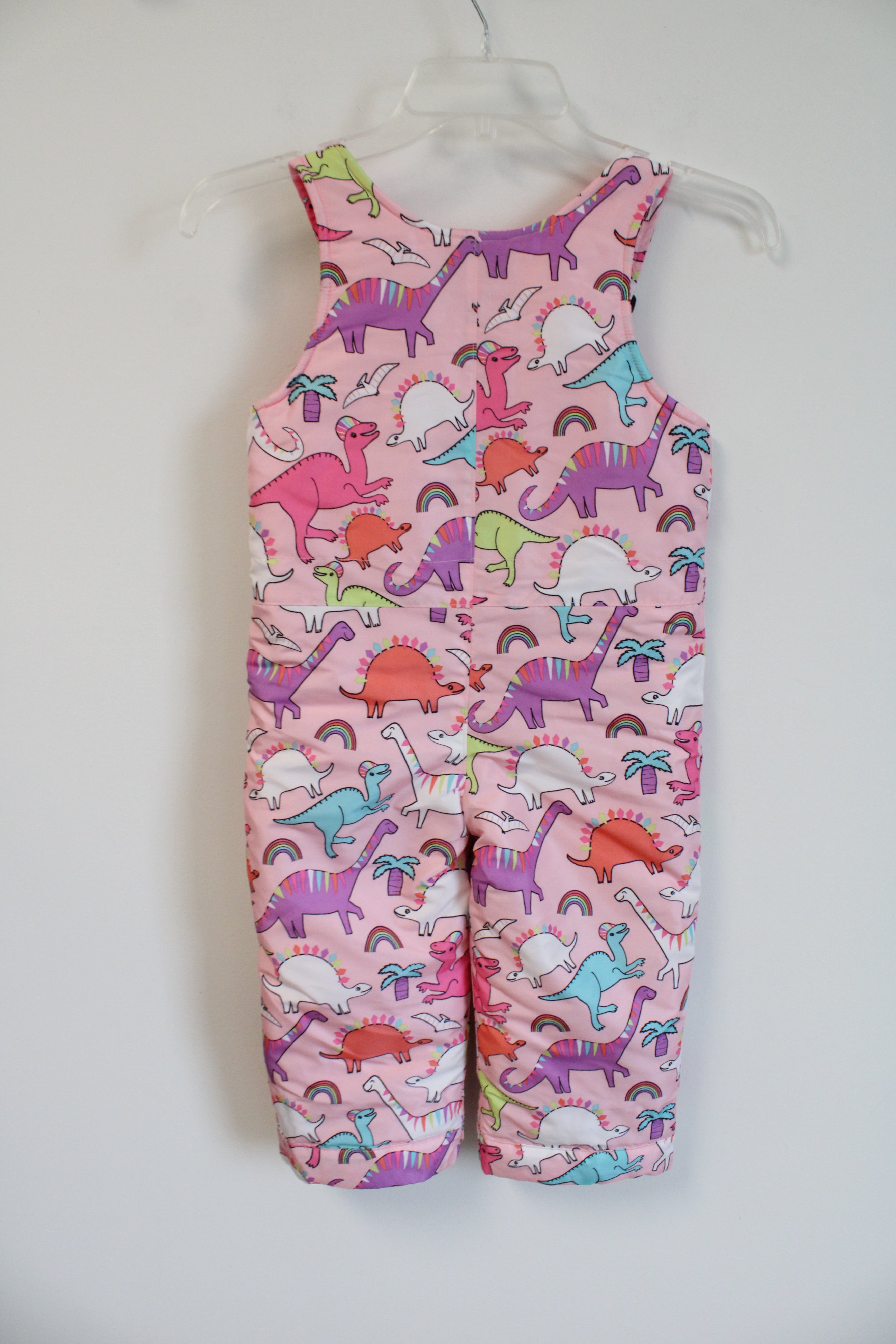 The Children's Place Pink Dinosaur Snow Bib Pants | 3T