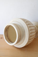 Haeger Vintage Ivory Tan Ribbed Vase
