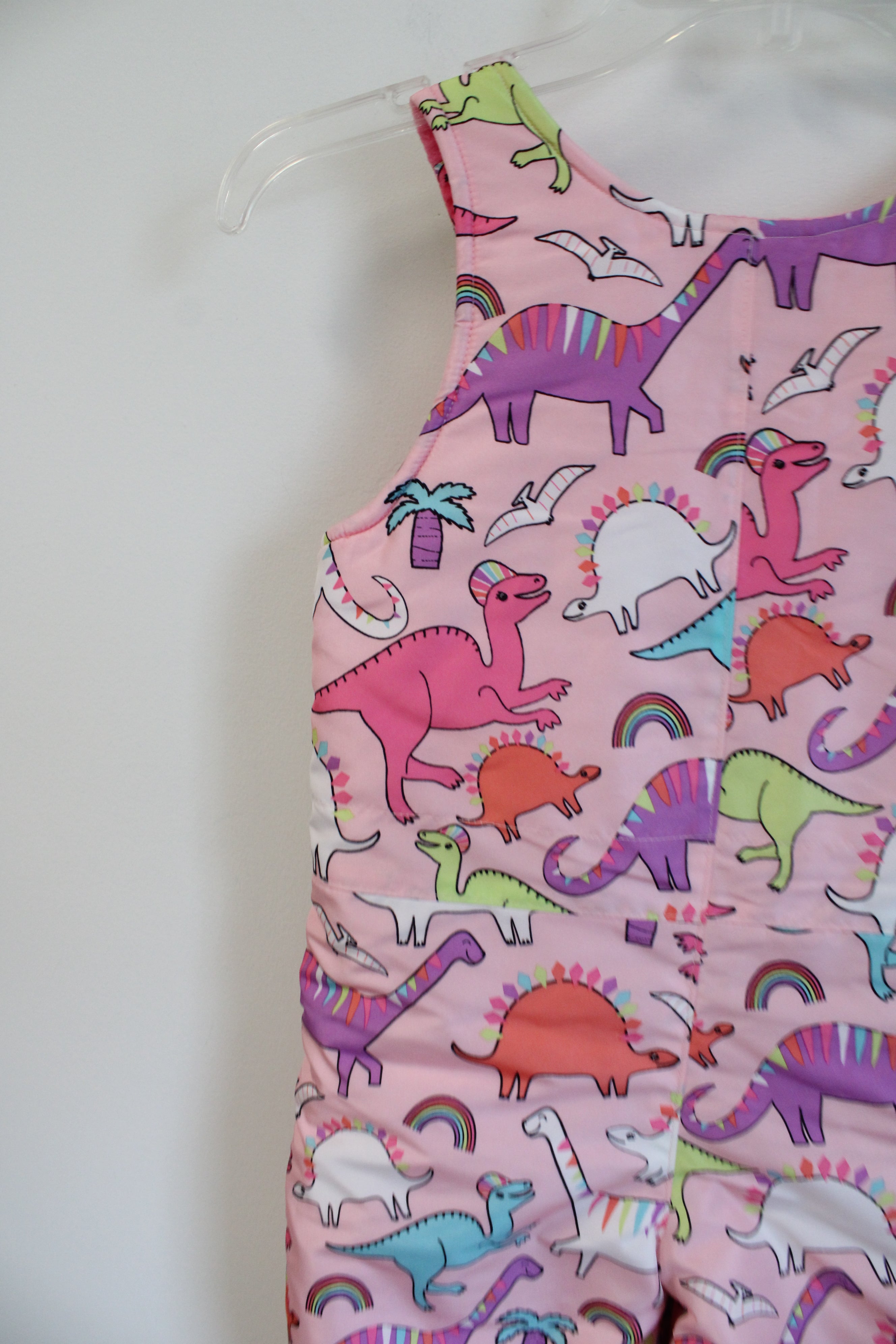 The Children's Place Pink Dinosaur Snow Bib Pants | 3T