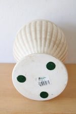 Haeger Vintage Ivory Tan Ribbed Vase