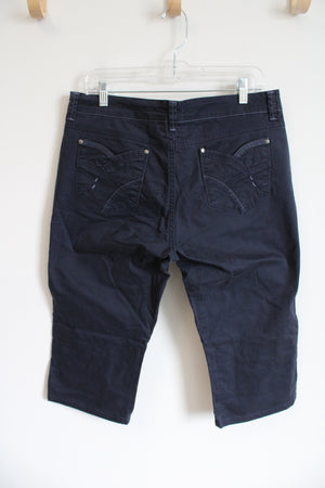 Gloria Vanderbilt The Perfect Fit Navy Blue Capris | 12 Petite