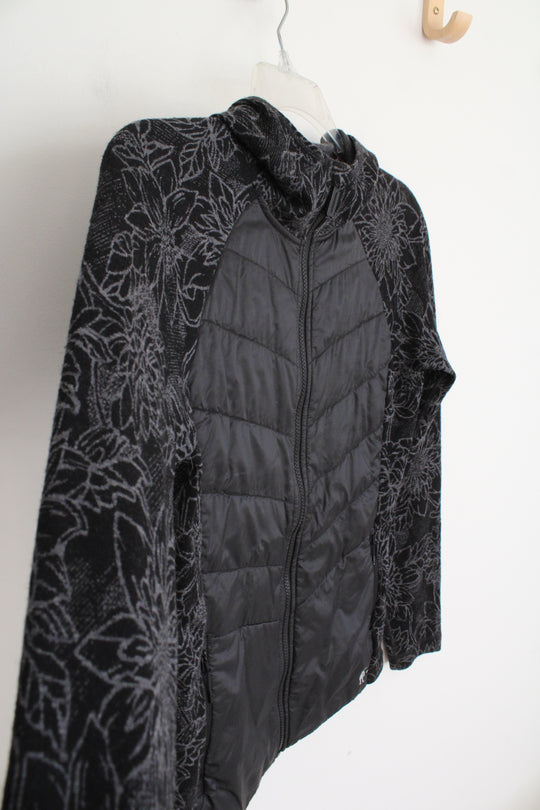 Smartwool Smartloft Black & Gray Wool Blend Full Zip Jacket | M