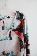 Nine West White Multi-Colored Long Sleeved Blouse | XXL