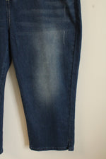 Suzanne Betrow Medium Wash Exposed Button Jean Capris | 18