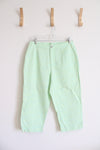 Liz Claiborne Blue & Green Floral Cotton Capri Pants | 10
