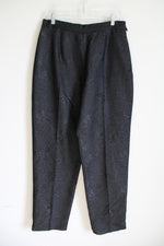 Rena Rowan Vintage Black Silk Blend Print Pant | 12