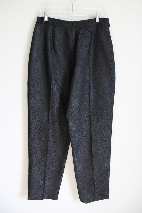 Rena Rowan Vintage Black Silk Blend Print Pant | 12