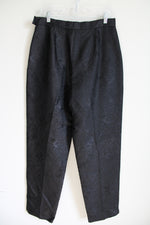 Rena Rowan Vintage Black Silk Blend Print Pant | 12